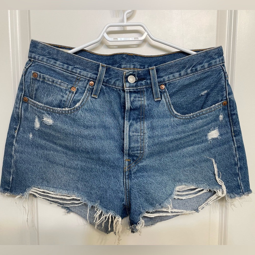 Levi's 501 Distressed Denim Shorts